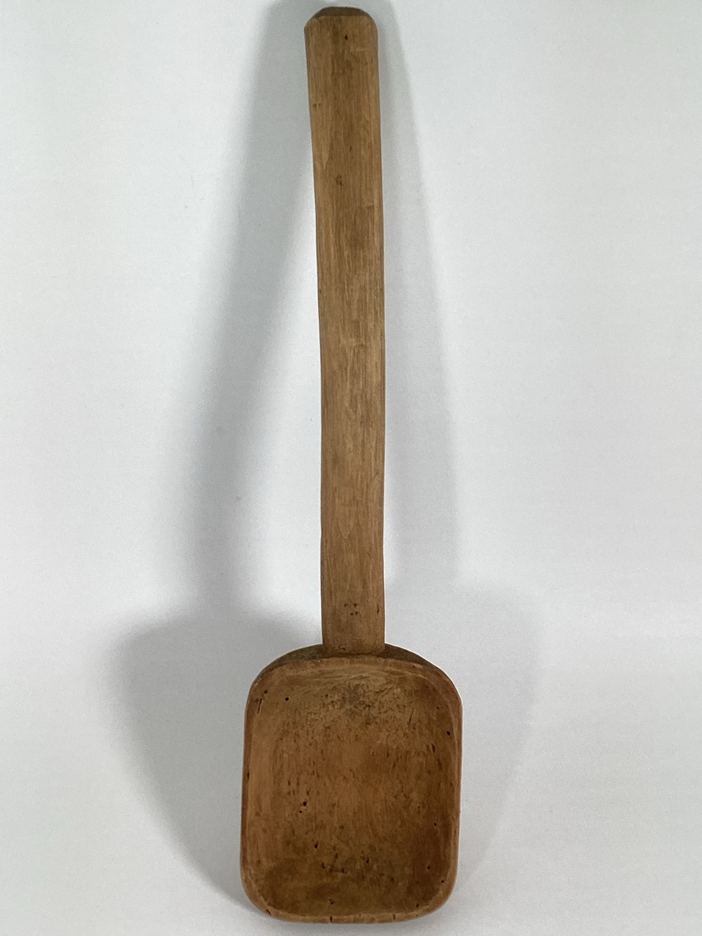 Antique Primitive Large 15 in. Wooden Spoon With Hook Hand Carved Unique